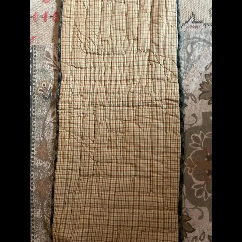 Handcrafted Patchwork Table Runner - Rustic Plaid Design